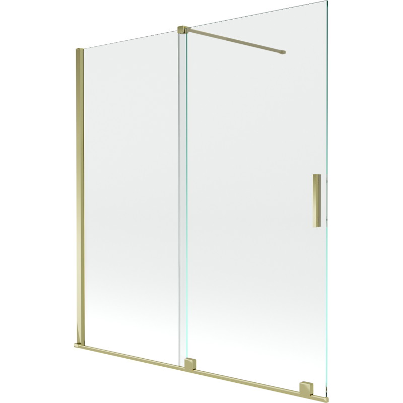 Mexen Velar 2 szárnyú, széthúzható fürdőkád-paraván 150 x 150 cm, átlátszó, arany - 896-150-000-01-50