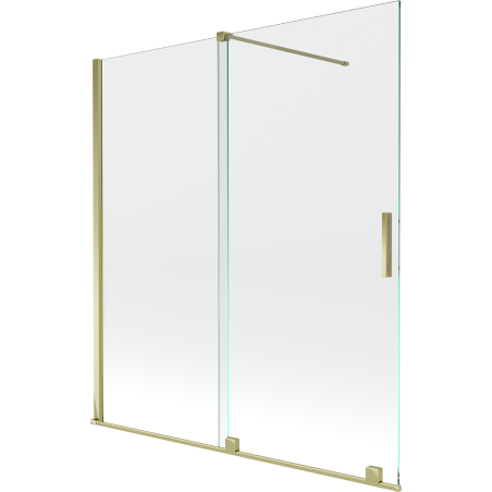 Mexen Velar 2 szárnyas kádparaván mozgatható 150 x 150 cm, Átlátszó, arany - 896-150-000-01-50