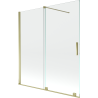 Mexen Velar 2 szárnyas kádparaván mozgatható 150 x 150 cm, Átlátszó, arany - 896-150-000-01-50