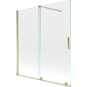 Mexen Velar paravan cadă 2-aripi culisant 150 x 150 cm, transparent, Auriu - 896-150-000-01-50