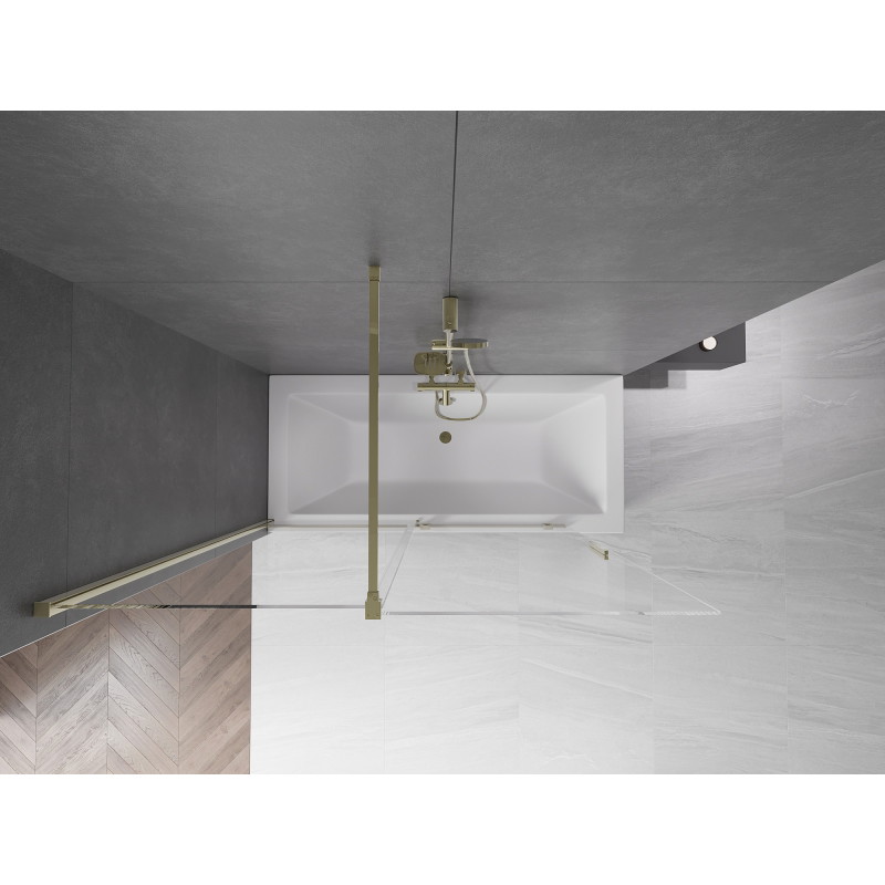 Mexen Velar paravan de baie cu 2 aripi glisante 150 x 150 cm, transparent, auriu - 896-150-000-01-50