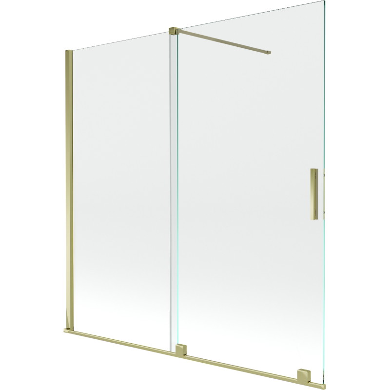 Mexen Velar 2 szárnyas zuhanyfal, 160 x 150 cm, átlátszó, arany - 896-160-000-01-50