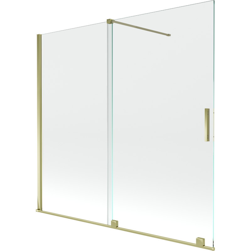 Mexen Velar 2 szárnyú, toló kádparaván 170 x 150 cm, átlátszó, arany - 896-170-000-01-50
