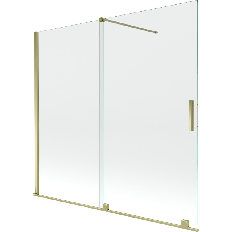 Mexen Velar 2 szárnyú, toló kádparaván 170 x 150 cm, áttetsző, arany - 896-170-000-01-50