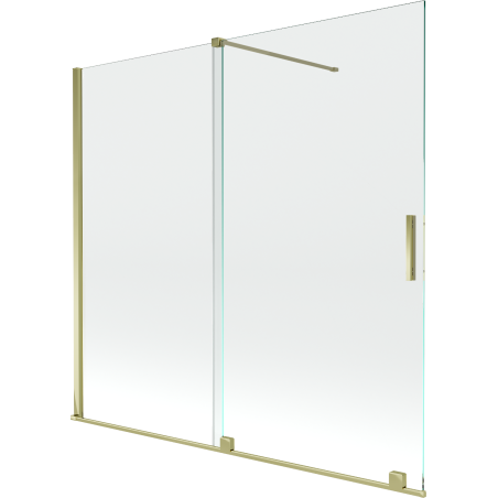 Mexen Velar paravan cadă 2-aripi culisant 170 x 150 cm, transparent, Auriu - 896-170-000-01-50