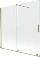 Mexen Velar paravan de cadă cu 2 aripi glisante 170 x 150 cm, transparent, auriu - 896-170-000-01-50