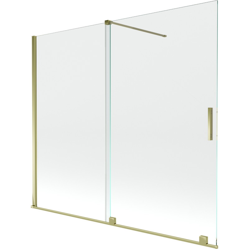 Mexen Velar 2-szárnyú toló kádparaván 180 x 150 cm, átlátszó, arany - 896-180-000-01-50