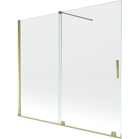 Mexen Velar paravan cadă 2-aripi culisant 180 x 150 cm, transparent, Auriu - 896-180-000-01-50