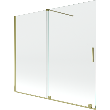 Mexen Velar paravan de cadă cu 2 aripi culisante 180 x 150 cm, transparent, auriu - 896-180-000-01-50