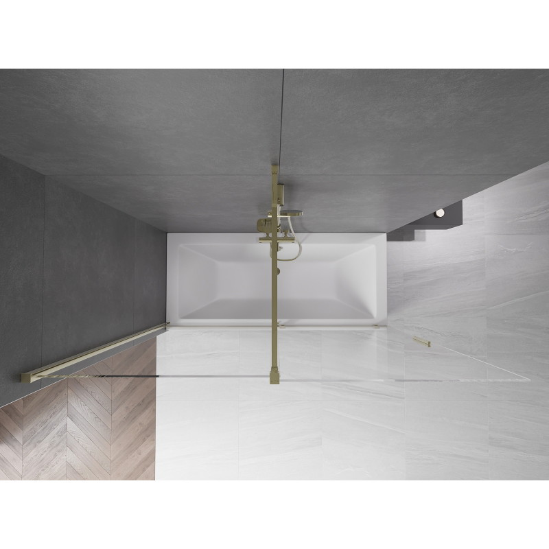 Mexen Velar kétpaneles, eltolható fürdőkádparaván 180 x 150 cm, átlátszó, arany - 896-180-000-01-50