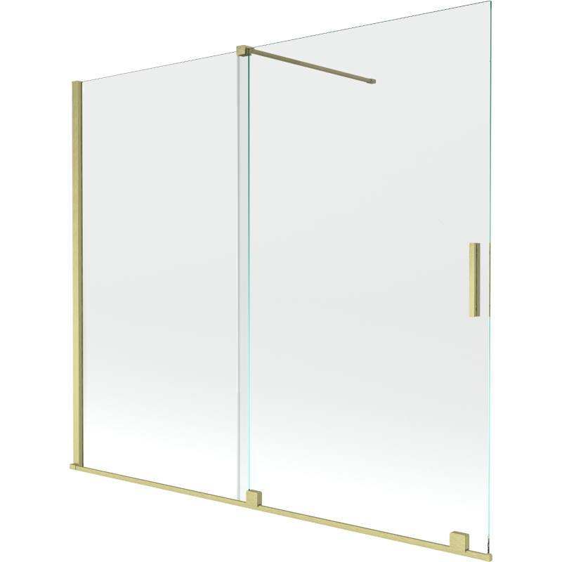 Mexen Velar paravan de baie cu 2 aripi glisante 180 x 150 cm, transparent, auriu periat - 896-180-000-01-55