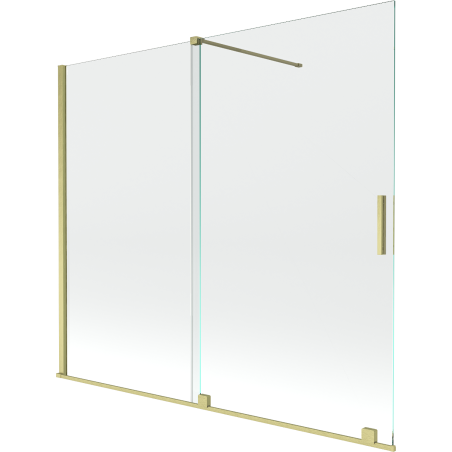 Mexen Velar paravan de baie cu 2 aripi glisante 180 x 150 cm, transparent, auriu periat - 896-180-000-01-55