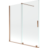 Mexen Velar 2 szárnyas kádparaván mozgatható 150 x 150 cm, Átlátszó, Rózsaszín-arany - 896-150-000-01-60
