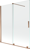 Mexen Velar paravan cadă 2-aripi culisant 150 x 150 cm, transparent, Roz-auriu - 896-150-000-01-60