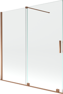 Mexen Velar paravan cadă 2-aripi culisant 160 x 150 cm, transparent, Roz-auriu - 896-160-000-01-60
