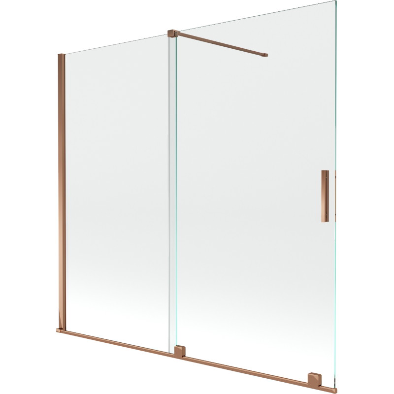 Mexen Velar paravan de cadă cu 2 uși culisante 170 x 150 cm, transparent, aur roz - 896-170-000-01-60