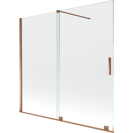 Mexen Velar paravan de cadă cu 2 uși culisante 170 x 150 cm, transparent, aur roz - 896-170-000-01-60