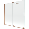 Mexen Velar 170 x 150 cm-es, átlátszó, rózsaarany, 2-szárnyú toló fürdőkádparaván - 896-170-000-01-60