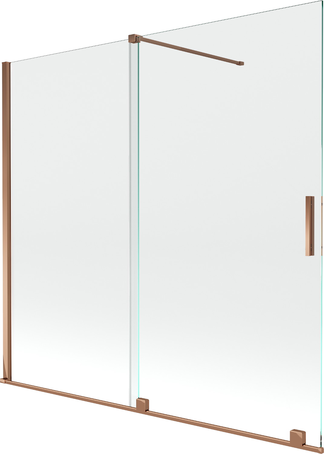 Mexen Velar paravan cadă 2-aripi culisant 170 x 150 cm, transparent, Roz-auriu - 896-170-000-01-60