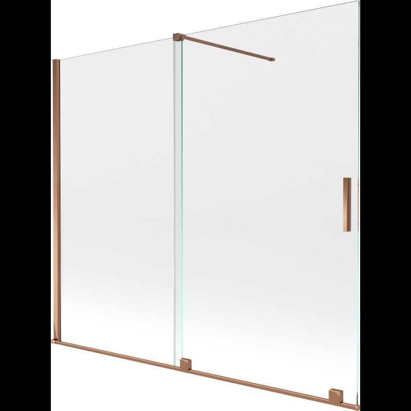 Mexen Velar paravan cadă 2-aripi culisant 180 x 150 cm, transparent, Roz-auriu - 896-180-000-01-60