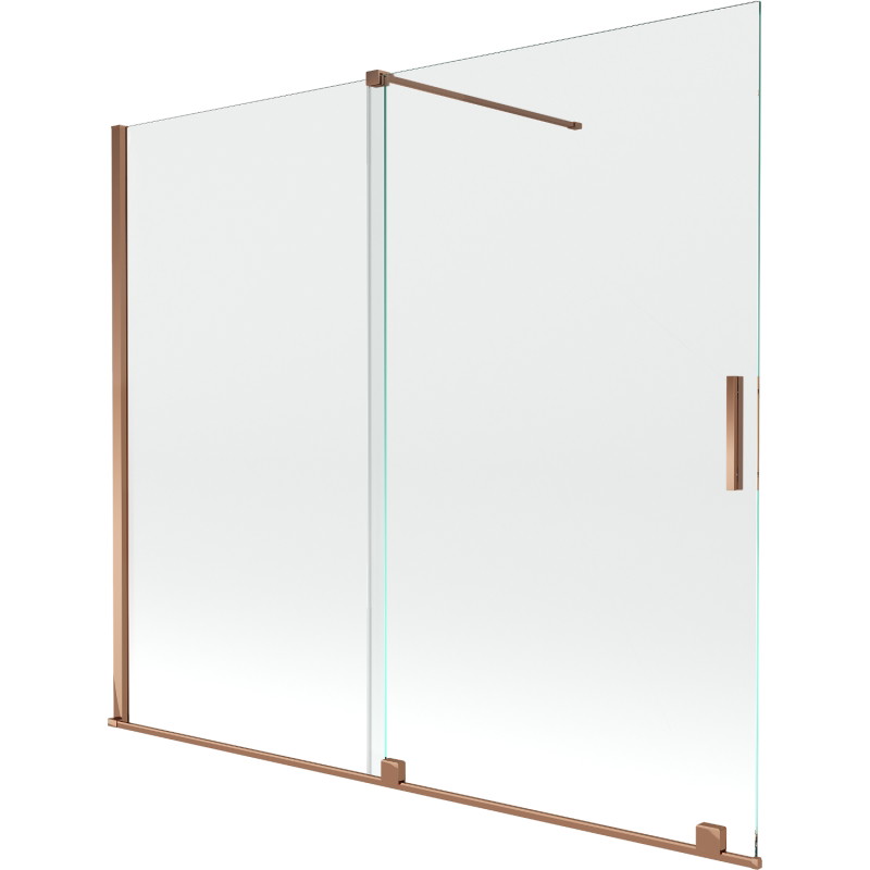 Mexen Velar paravan de baie cu 2 aripi glisante 180 x 150 cm, transparent, auriu roz - 896-180-000-01-60