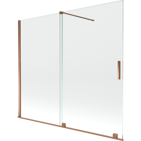 Mexen Velar paravan de cadă cu 2 canaturi culisante 180 x 150 cm, transparent, aur roz - 896-180-000-01-60