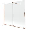 Mexen Velar paravan de cadă cu 2 canaturi culisante 180 x 150 cm, transparent, aur roz - 896-180-000-01-60