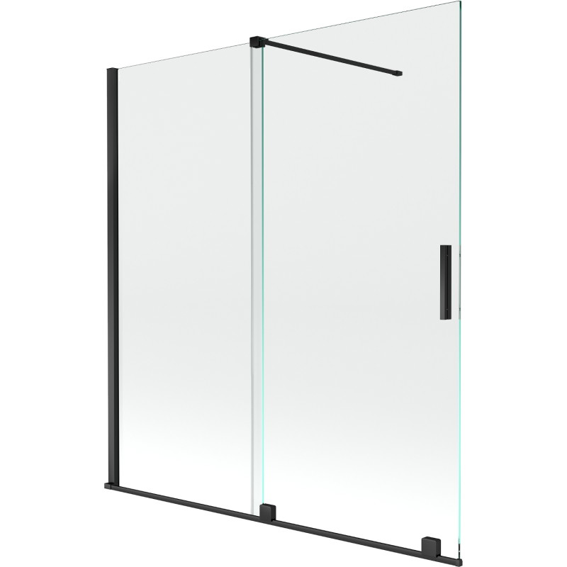 Mexen Velar kétszárnyú, toló zuhanyfal 150 x 150 cm, átlátszó, fekete - 896-150-000-01-70