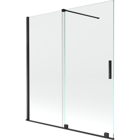 Mexen Velar paravan cadă 2-aripi culisant 150 x 150 cm, transparent, Neagră - 896-150-000-01-70