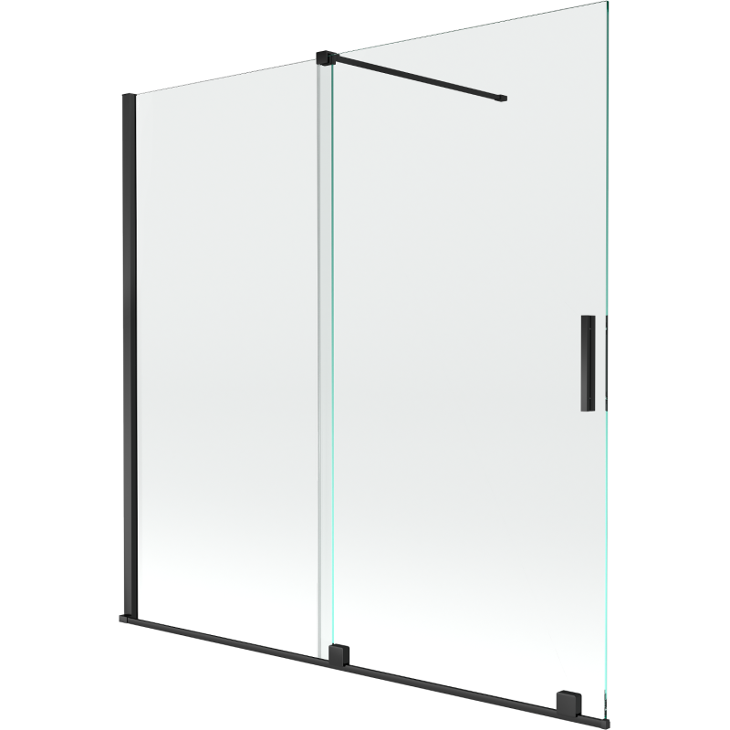Mexen Velar paravan de cadă cu 2 uși glisante 160 x 150 cm, transparent, negru - 896-160-000-01-70