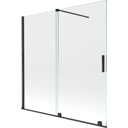 Mexen Velar paravan de cadă cu 2 aripi, culisabil, 160 x 150 cm, transparent, negru - 896-160-000-01-70