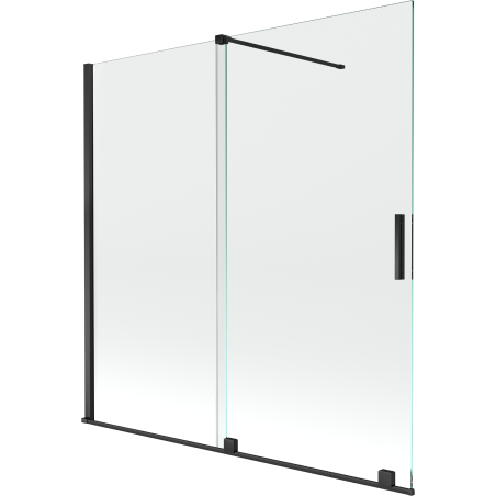 Mexen Velar paravan de cadă cu 2 uși glisante 160 x 150 cm, transparent, negru - 896-160-000-01-70