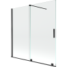 Mexen Velar paravan de cadă cu 2 uși glisante 160 x 150 cm, transparent, negru - 896-160-000-01-70