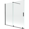 Mexen Velar paravan pentru cadă, culisant, cu 2 aripi, 160 x 150 cm, transparent, negru - 896-160-000-01-70