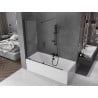 Mexen Velar paravan de cadă cu 2 uși glisante 160 x 150 cm, transparent, negru - 896-160-000-01-70