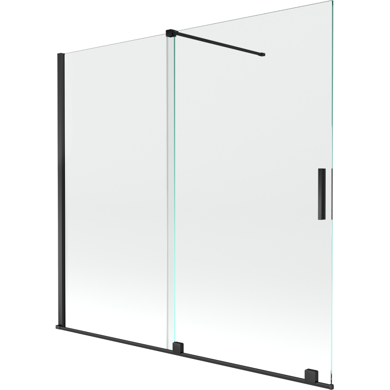 Mexen Velar kétszárnyú toló zuhanyfal 170 x 150 cm, átlátszó, fekete - 896-170-000-01-70