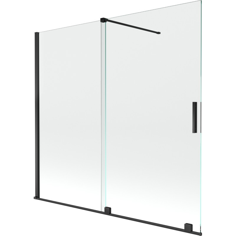 Mexen Velar paravan de cadă cu 2 uși glisante, 170 x 150 cm, transparent, negru - 896-170-000-01-70