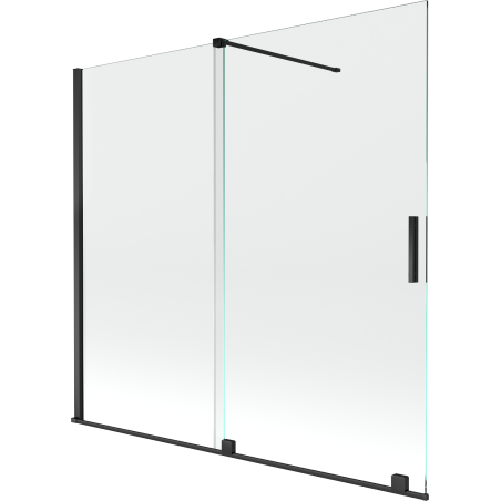 Mexen Velar kétszárnyú toló zuhanyfal 170 x 150 cm, átlátszó, fekete - 896-170-000-01-70