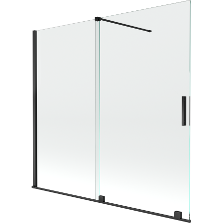 Mexen Velar paravan cadă 2-aripi culisant 170 x 150 cm, transparent, Neagră - 896-170-000-01-70