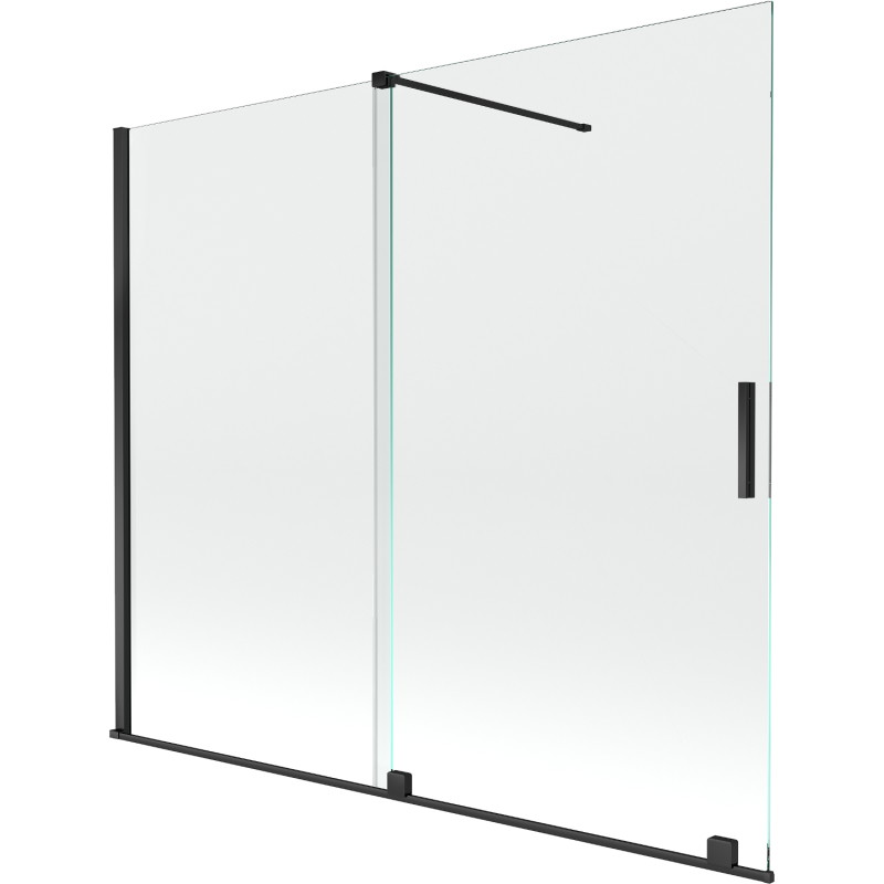 Mexen Velar paravan pentru cadă cu 2 aripi culisante 180 x 150 cm, transparent, negru - 896-180-000-01-70