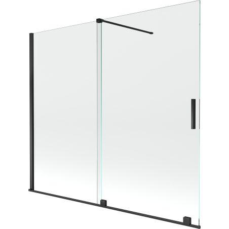 Mexen Velar 2-szárnyú toló zuhanyfal 180 x 150 cm, átlátszó, fekete - 896-180-000-01-70
