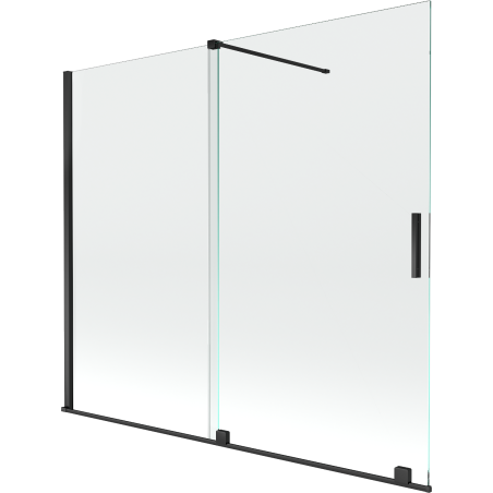 Mexen Velar paravan de cadă pentru baie glisant cu 2 aripi 180 x 150 cm, transparent, negru - 896-180-000-01-70