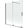 Mexen Velar kádparaván 2-szárnyú tolóajtós 150 x 150 cm, áttetsző, gun gray kefélt - 896-150-000-01-66