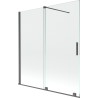 Mexen Velar paravan cadă 2-aripi culisant 150 x 150 cm, transparent, gun gray cu aspect periat - 896-150-000-01-66