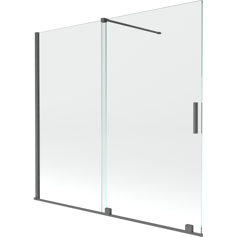 Mexen Velar paravan de cadă cu duș cu 2 panouri glisante 170 x 160 cm, transparent, gri armă periat - 896-170-000-01-66