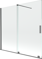 Mexen Velar paravan de cadă cu duș cu 2 panouri glisante 170 x 160 cm, transparent, gri armă periat - 896-170-000-01-66