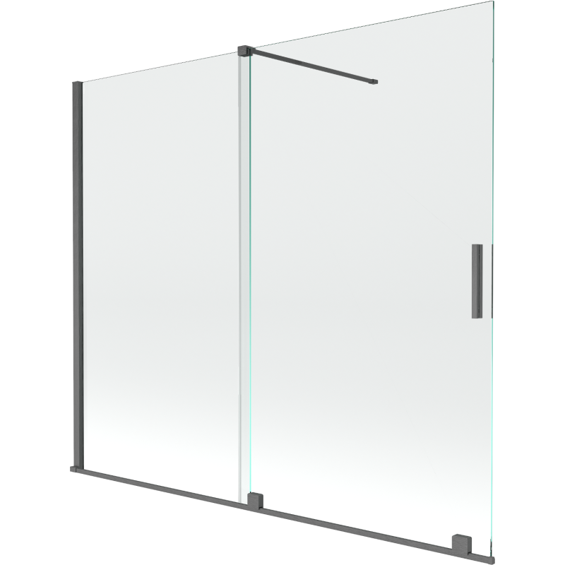 Mexen Velar paravan cadă cu 2 uși glisante 180 x 150 cm, transparent, gri metalizat periat - 896-180-000-01-66