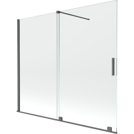 Mexen Velar paravan cadă cu 2 uși glisante 180 x 150 cm, transparent, gri metalizat periat - 896-180-000-01-66