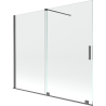 Mexen Velar paravan cadă cu 2 uși glisante 180 x 150 cm, transparent, gri metalizat periat - 896-180-000-01-66
