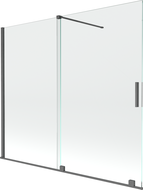 Mexen Velar paravan de cadă, glisant cu 2 panouri 180 x 150 cm, transparent, gri armat periat - 896-180-000-01-66